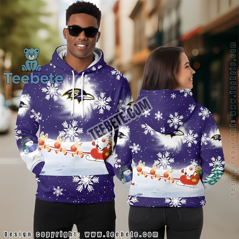 Baltimore Ravens Pumpkin Skull 3D Hoodie Blue Black Graphic