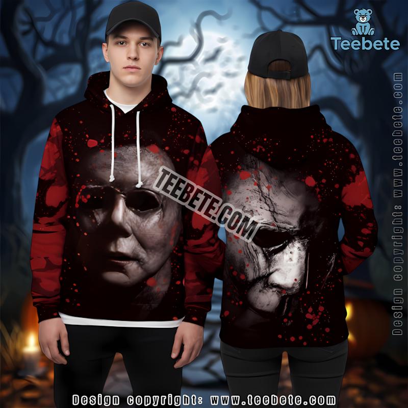 Blood Stained Skeleton Halloween Black 3D Zip Up Hoodie