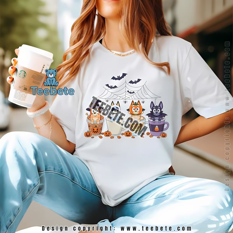 Bluey And Friends Trick Or Treat Halloween Coffee Cups Shirt