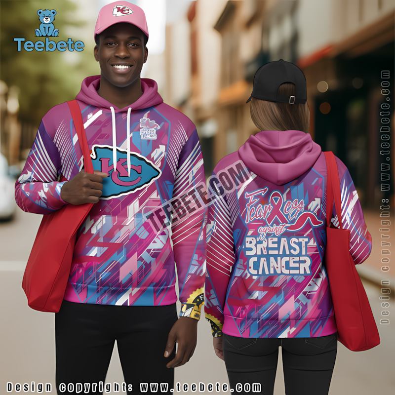 Kansas City Chiefs Breast Cancer 3D Hoodie Pink Graphic