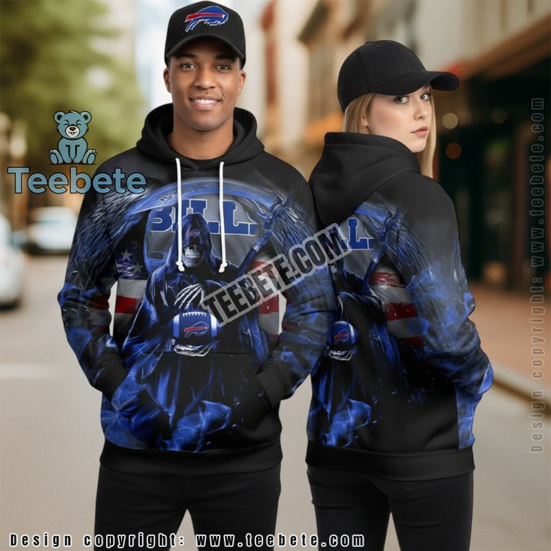 Buffalo Bills Death Smoke 3D Hoodie For Sale Black