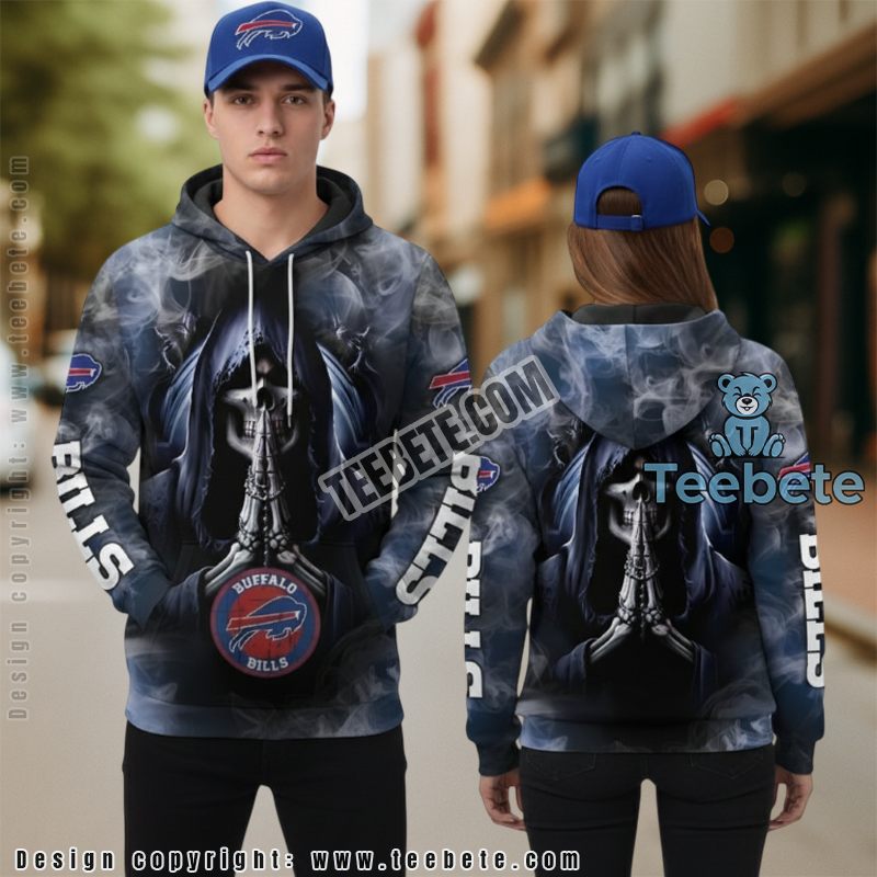 Buffalo Bills Death Smoke 3D Hoodie For Sale Black