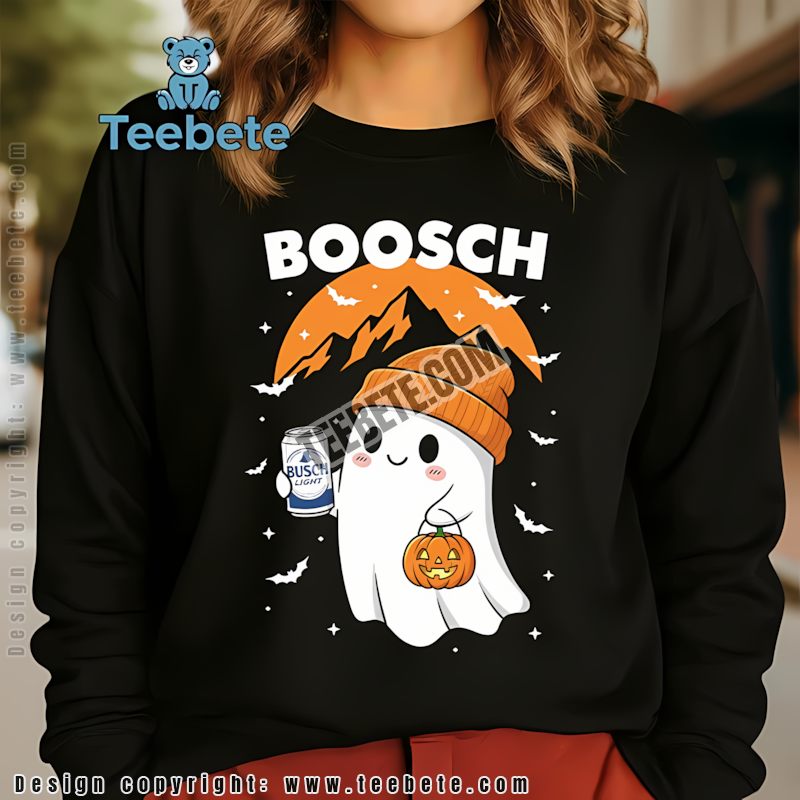 Busch Light Ghost Boosch Halloween Mountains And Bats Long Sleeve Busch Light Ghost Boosch Halloween Mountains And Bats Long Sleeve