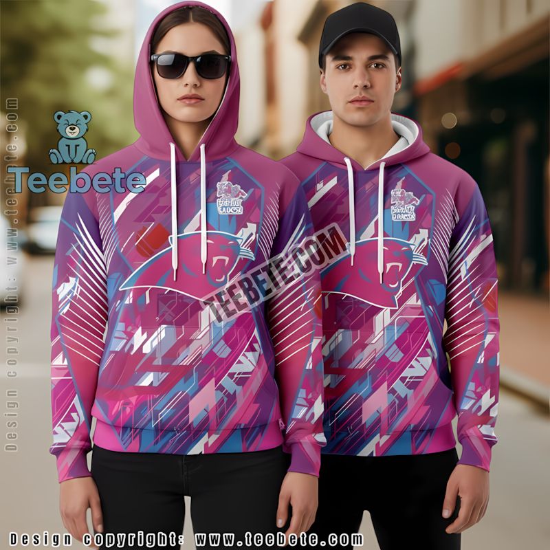 Carolina Panthers Breast Cancer 3D Hoodie Pink Womens