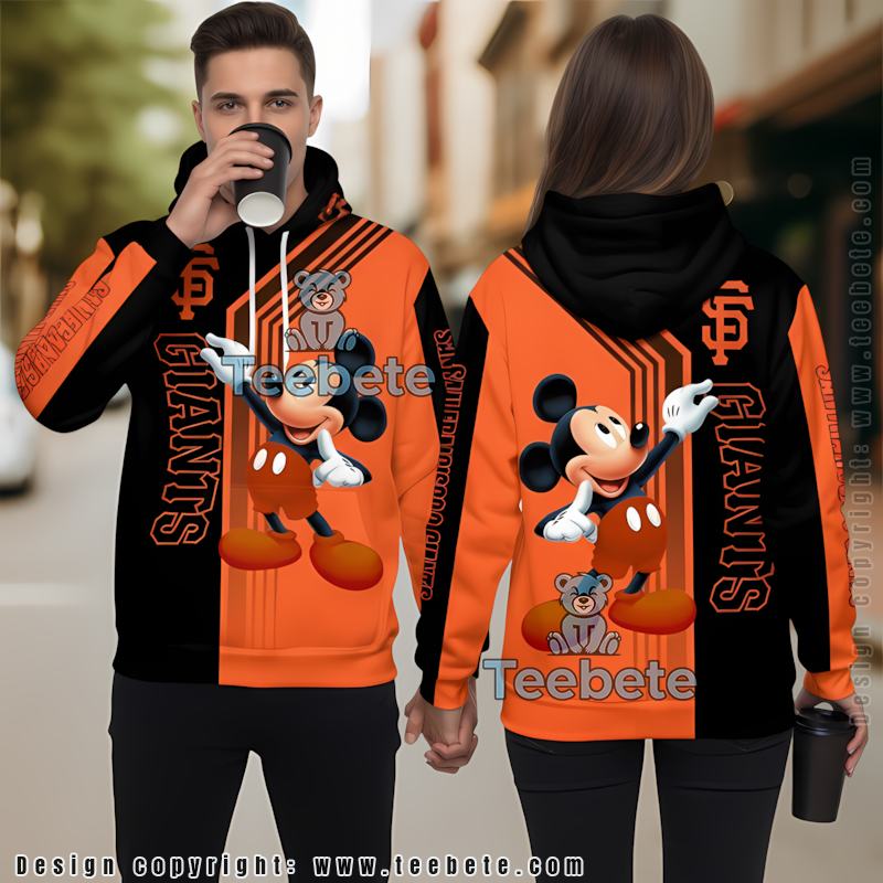 Chicago Bears Mickey Mouse 3D Print Hoodie Orange