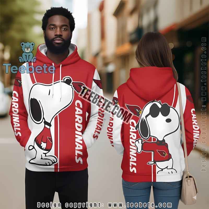 Arizona Cardinals Christmas Snoopy 3D Hoodie Printing