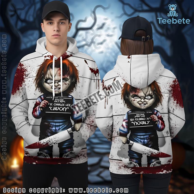 Chucky Halloween White Killer 3D Pullover Hoodie