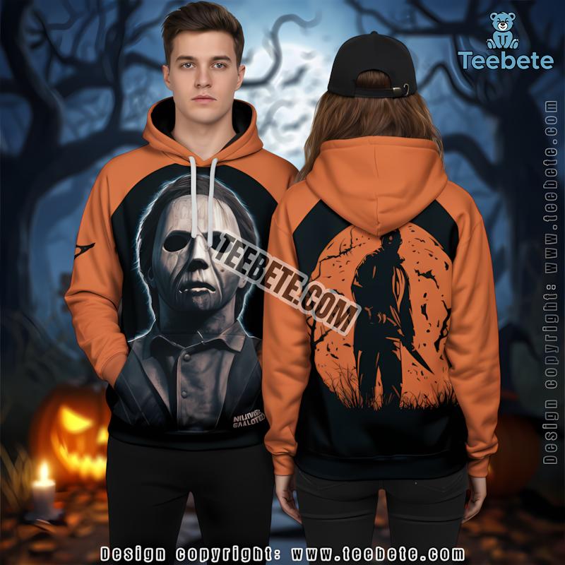 Michael Myers Halloween Classic Orange 3D Hoodie Jacket