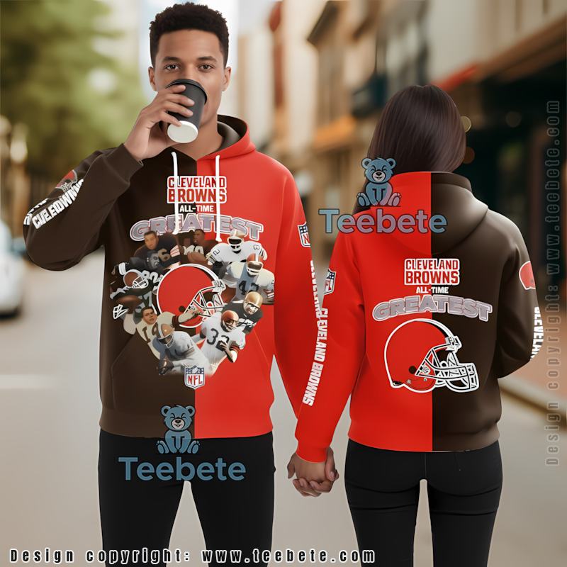 Cleveland Browns All Time Greatest 3D Hoodie Youth Orange