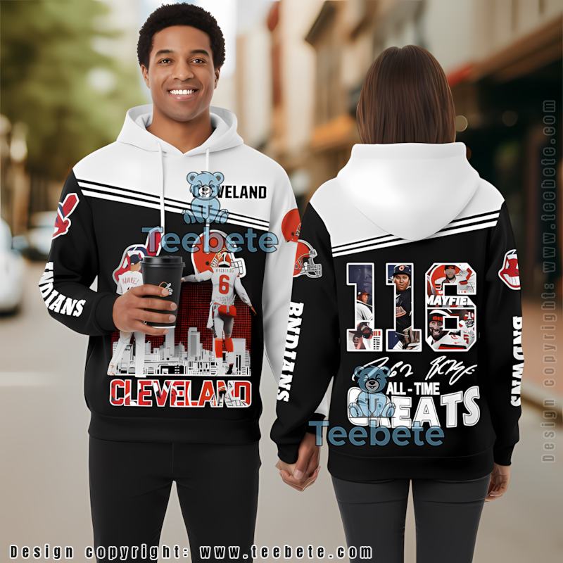 Cleveland Browns And Cleveland Indians All Time Greats 3D Hoodie Women