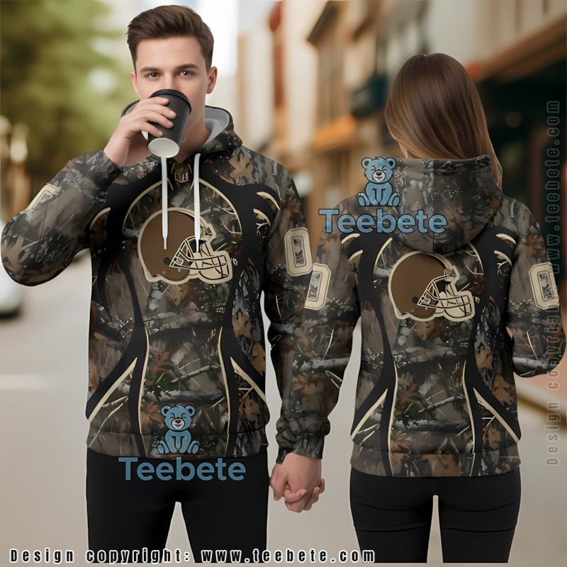 Cleveland Browns Camouflage Hunting 3D Zip Up Hoodie