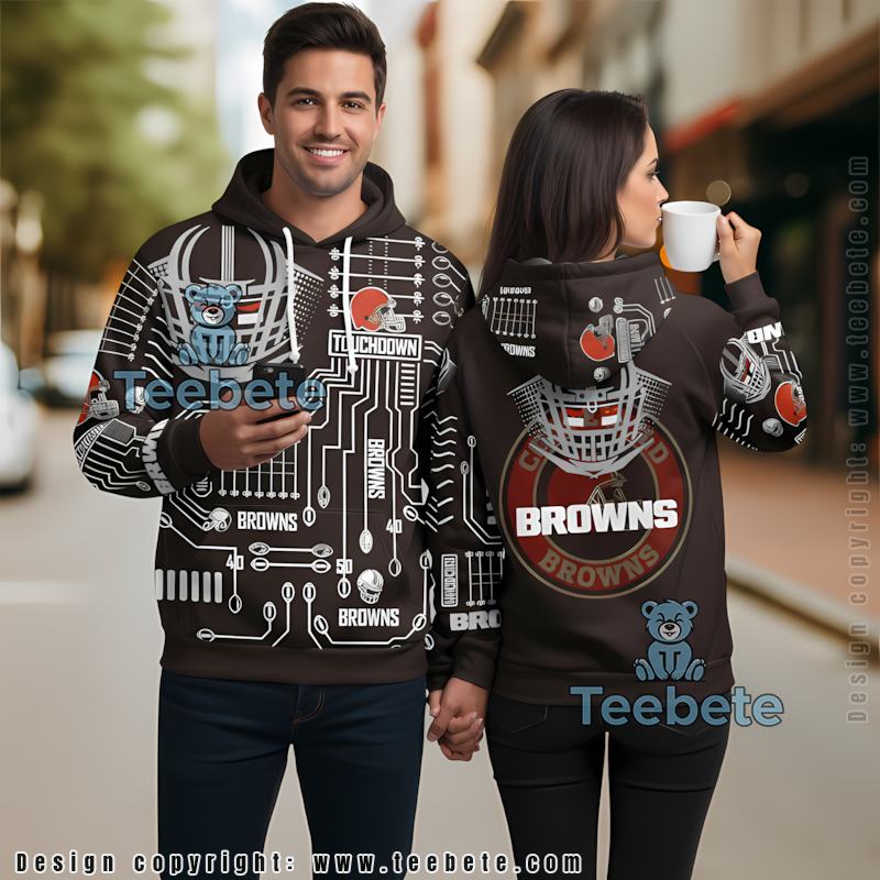 Cleveland Browns Circuit Board 3D Hoodie Youth