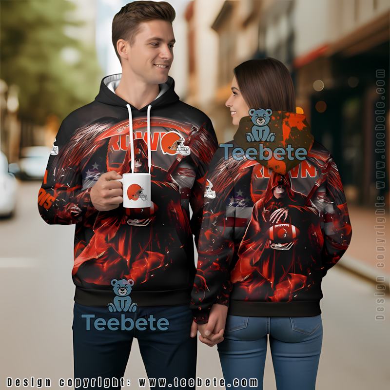 Cleveland Browns Horror Death 3D Pullover Hoodie