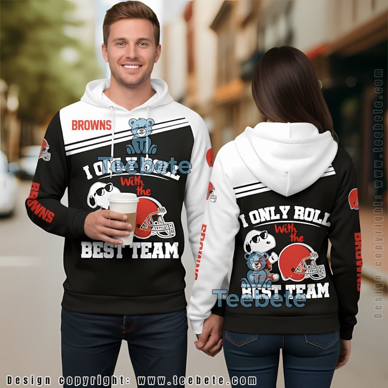 Cleveland Browns Snoopy I Only Roll 3D Hoodie Men