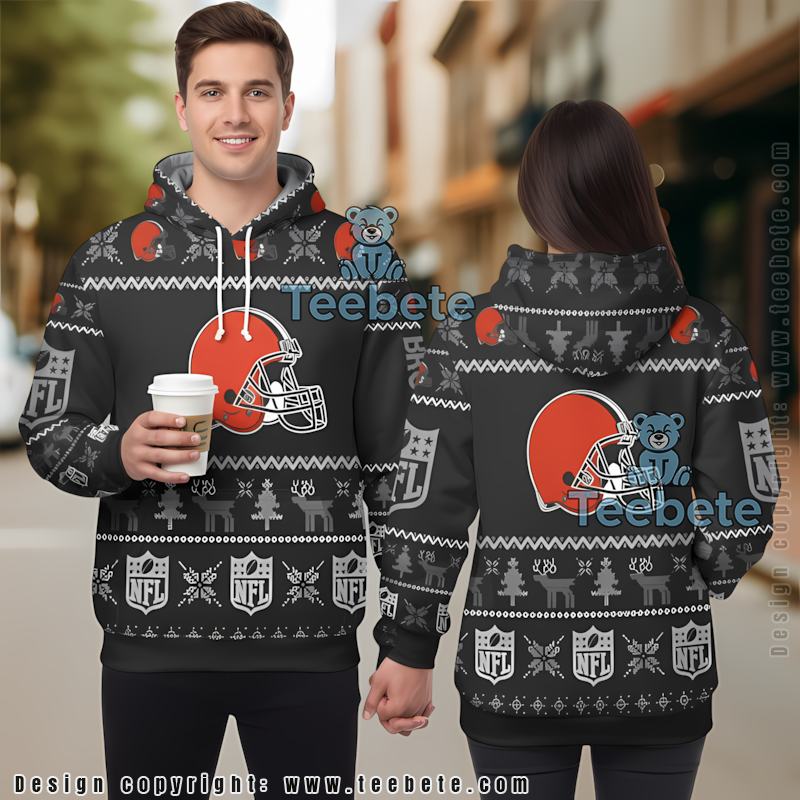 Cleveland Browns Ugly Christmas 3D Hoodie Youth