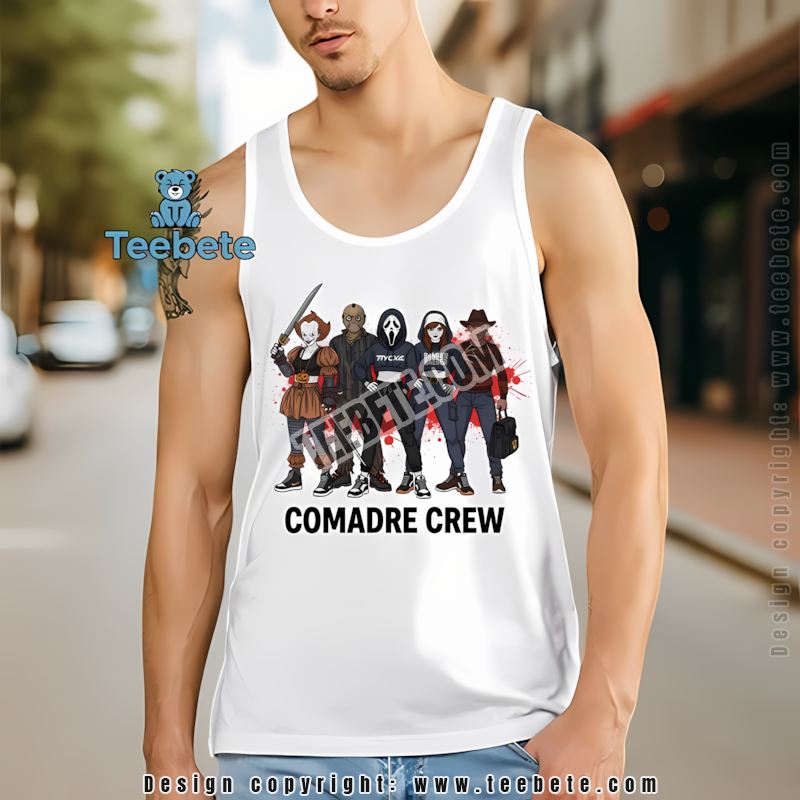 Comadre Crew Pennywise Jason Voorhees Ghostface Annabelle Halloween Tanktop Comadre Crew Pennywise Jason Voorhees Ghostface Annabelle Halloween Tanktop
