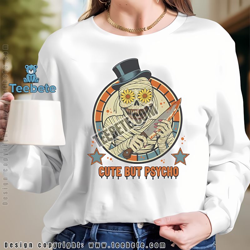 Cute But Psycho Horror Mummy Daisy Eyes Halloween Long Sleeve Cute But Psycho Horror Mummy Daisy Eyes Halloween Long Sleeve
