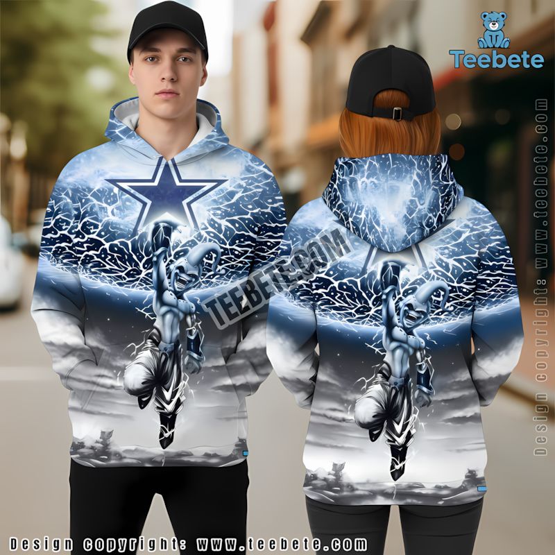 Dallas Cowboys Kid Buu 3D Hoodie Blue White For Sale