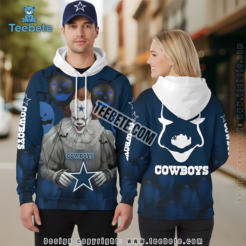 Dallas Cowboys Santa Claus Christmas 3D Hoodie Blue White Girls