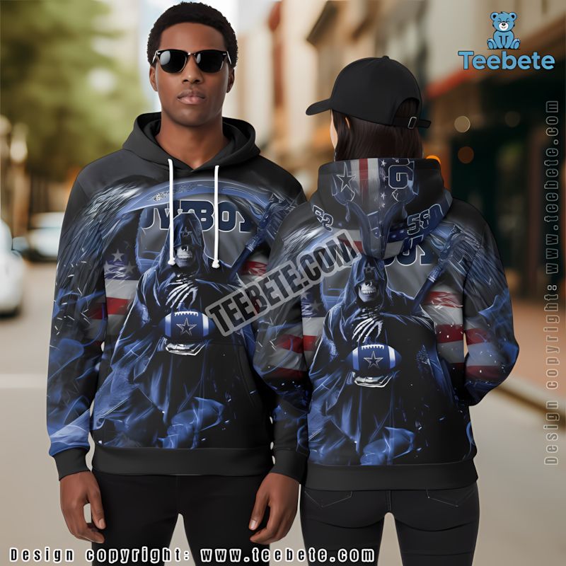Dallas Cowboys Skull For Victory Christmas 3D Hoodie Black