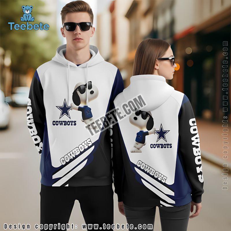 Dallas Cowboys Snoopy 3D Hoodie Blue White For Men