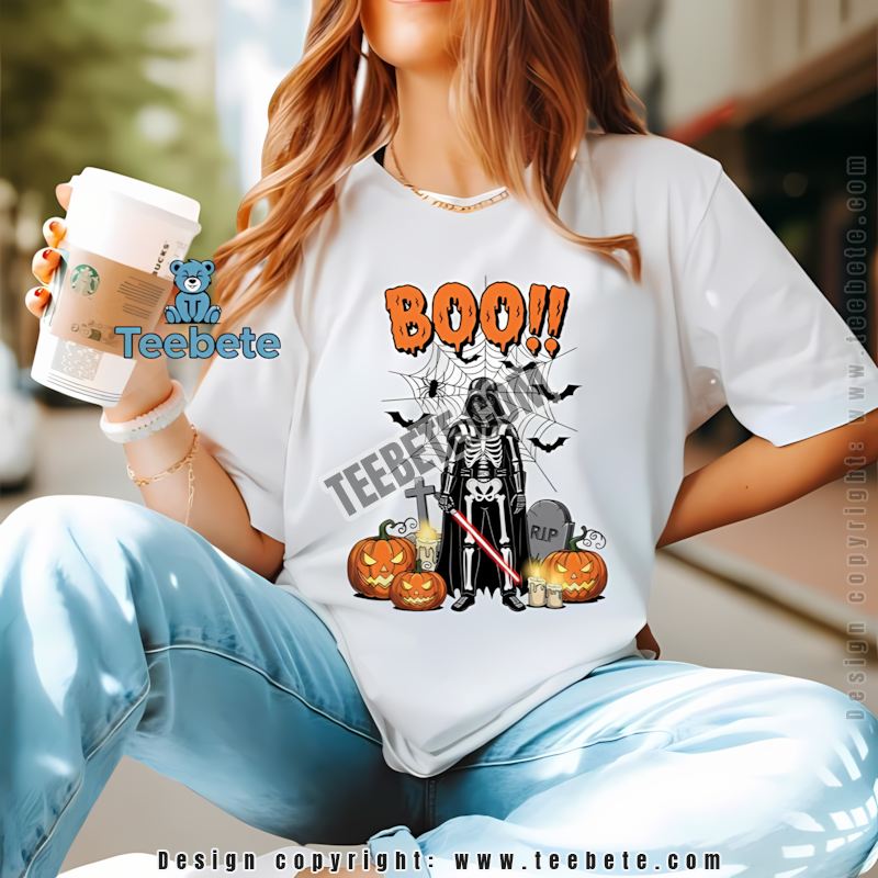 Darth Vader Star Wars Halloween Skeleton Costume Pumpkin Shirt