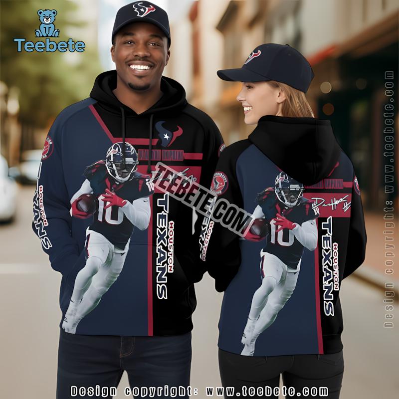 Deandre Hopkins Houston Texans 3D Hoodie Black Blue Design