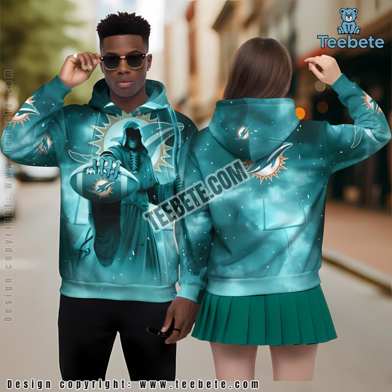 Miami Dolphins Death Is Coming 3D Hoodie Blue For Sale