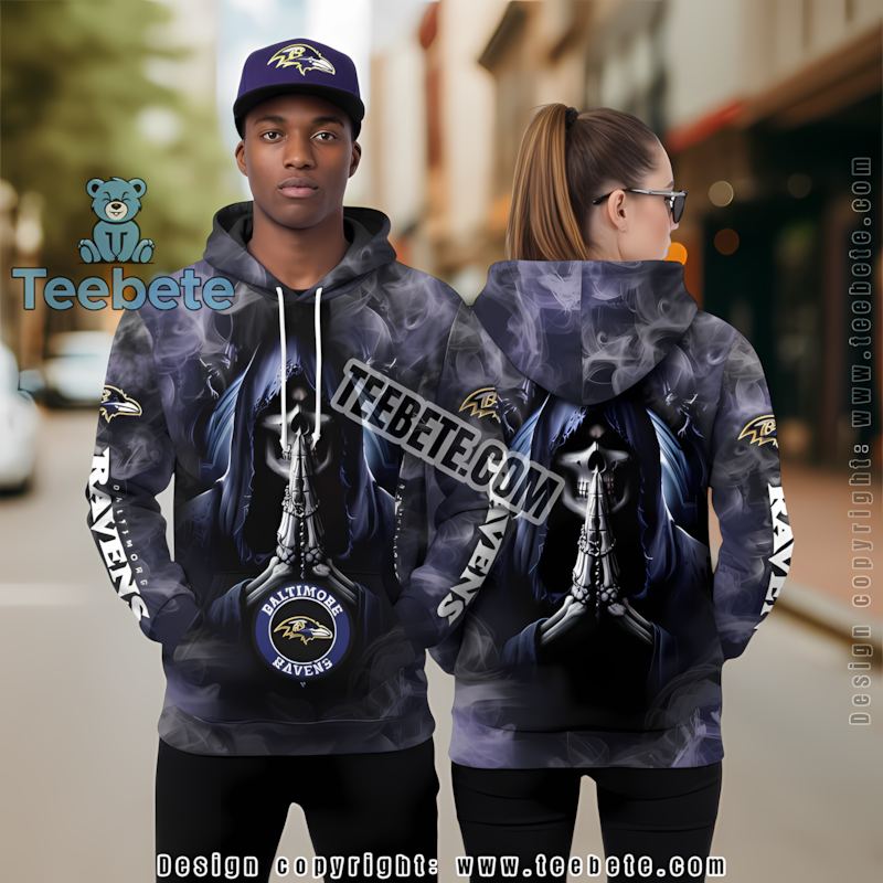 Baltimore Ravens Death Smoke 3D Hoodie Print Black