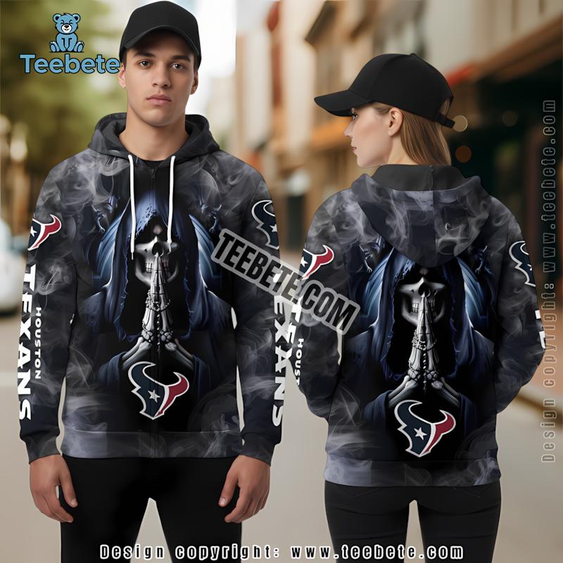 Death Smoke Houston Texans 3D Hoodie Black Youth