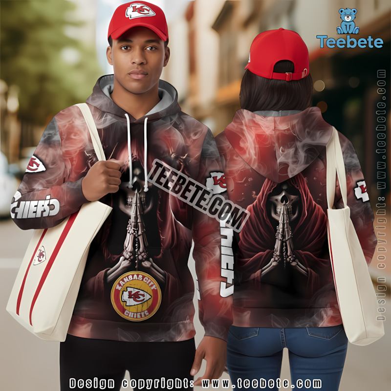 Kansas City Chiefs Death Smoke 3D Hoodie Red Black Youth