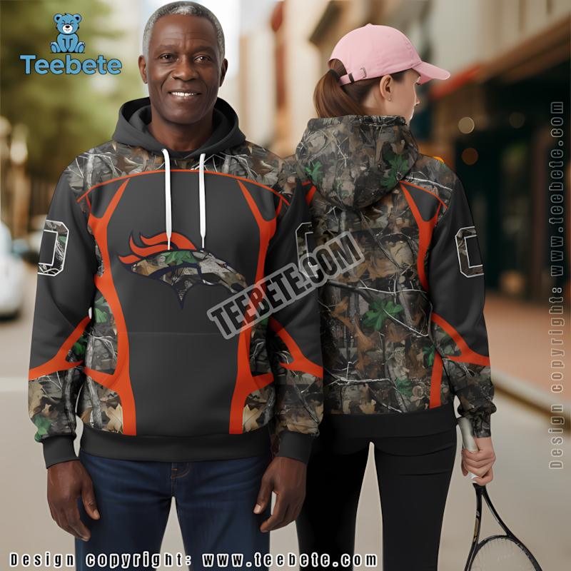 Denver Broncos Classic Pattern 3D Hoodie Orange Art