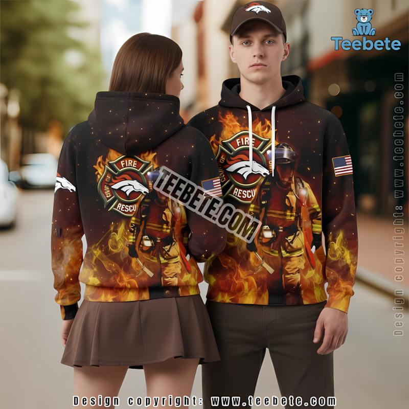 Denver Broncos Firefighters Gift 3D Hoodie Yellow Cool
