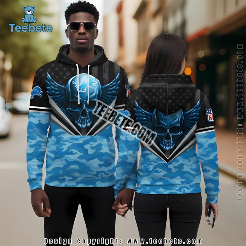 Detroit Lions Snoopy 3D Hoodie Blue White Mens Detroit Lions Snoopy 3D Hoodie Blue White Mens