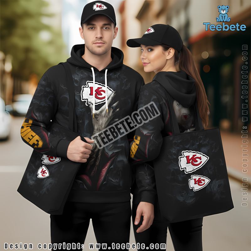 Kansas City Chiefs Devil Hand 3D Hoodie Pullover Black