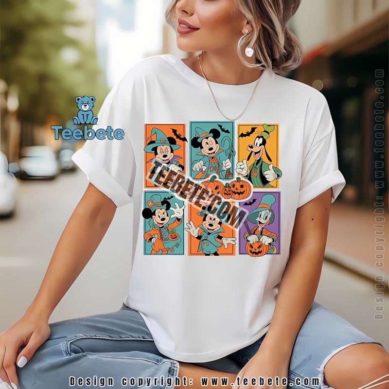 Disney Characters Halloween Retro Costume Party Shirt