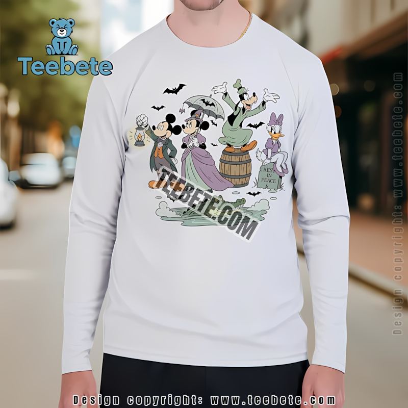 Disney Halloween Haunted Mansion Mickey Minnie Goofy Daisy Long Sleeve Disney Halloween Haunted Mansion Mickey Minnie Goofy Daisy Long Sleeve