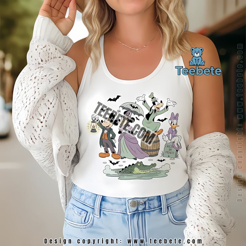 Disney Halloween Haunted Mansion Mickey Minnie Goofy Daisy Tanktop Disney Halloween Haunted Mansion Mickey Minnie Goofy Daisy Tanktop