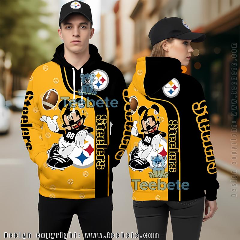 Pittsburgh Steelers Baby Yoda Star Wars 3D Hoodie Black Yellow Womens
