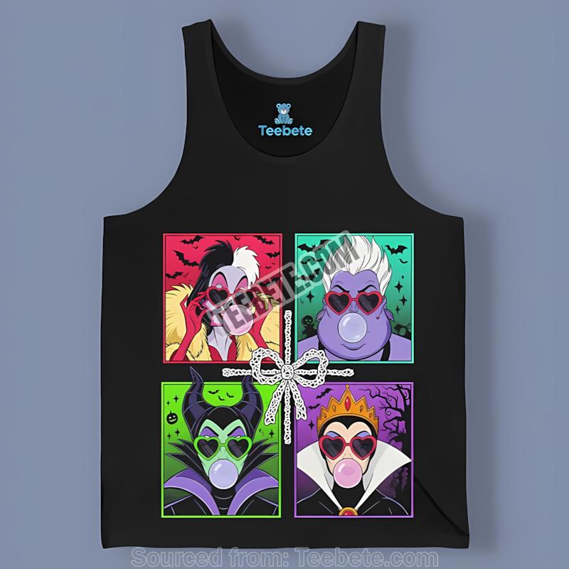 Disney Villains Bubblegum Pink Halloween Tanktop Disney Villains Bubblegum Pink Halloween Tanktop
