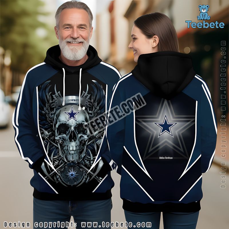 Dallas Cowboys Freddy Krueger Michael Myers 3D Hoodie For Men Blue
