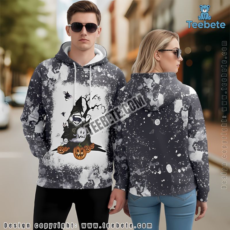 Dallas Cowboys Ghost Pumpkin Halloween 3D Zip Up Hoodie Black