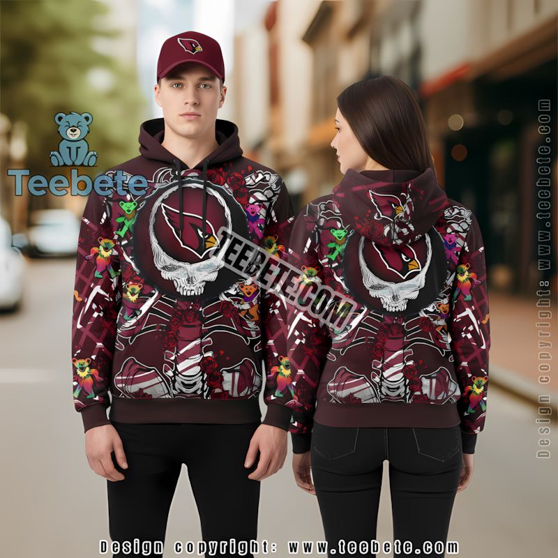 Arizona Cardinals Grateful Dead 3D Hoodie Kids