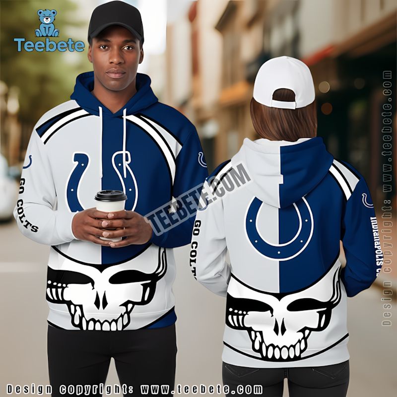Indianapolis Colts Grogu Star Wars 3D Hoodie Black Blue Mens