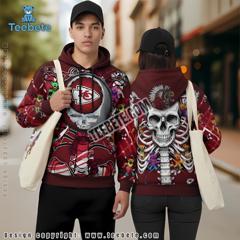 Kansas City Chiefs Grateful Dead 3D Hoodie Red Graphic