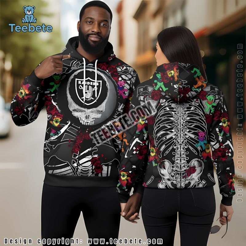 Grateful Dead Las Vegas Raiders 3D Hoodie Black Mens
