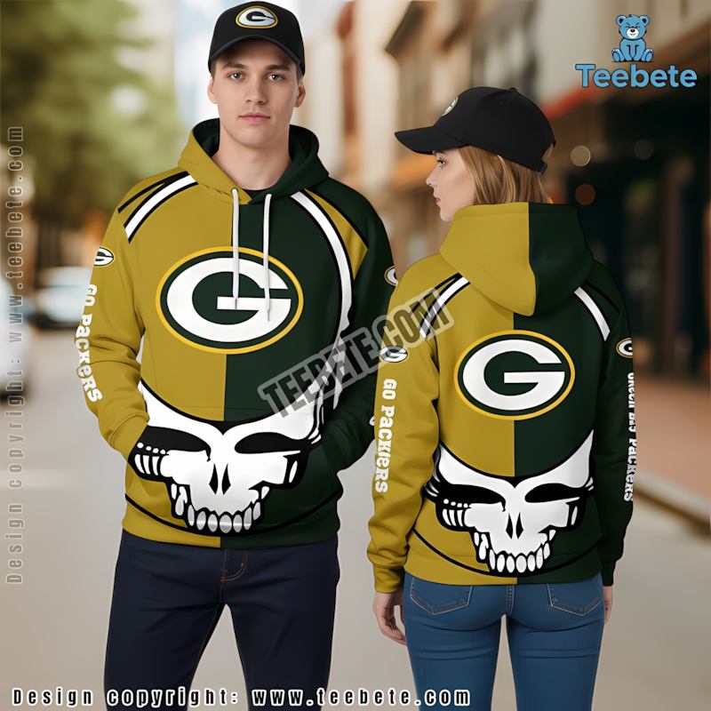 Green Bay Packers Grateful Dead 3D Hoodie Black Print
