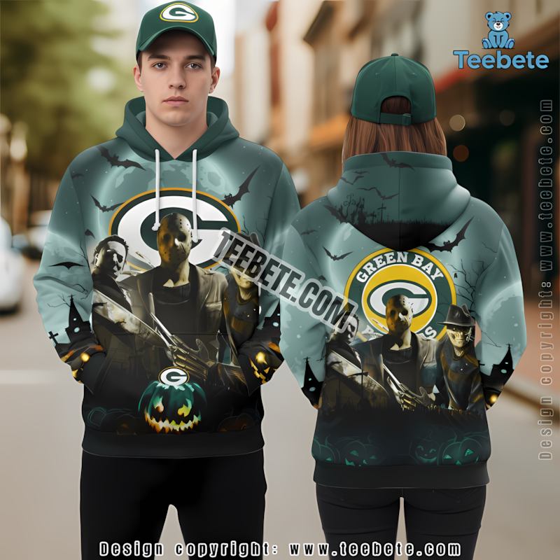 Green Bay Packers Jason Voorhees Michael Myers 3D Hoodie Green Printed