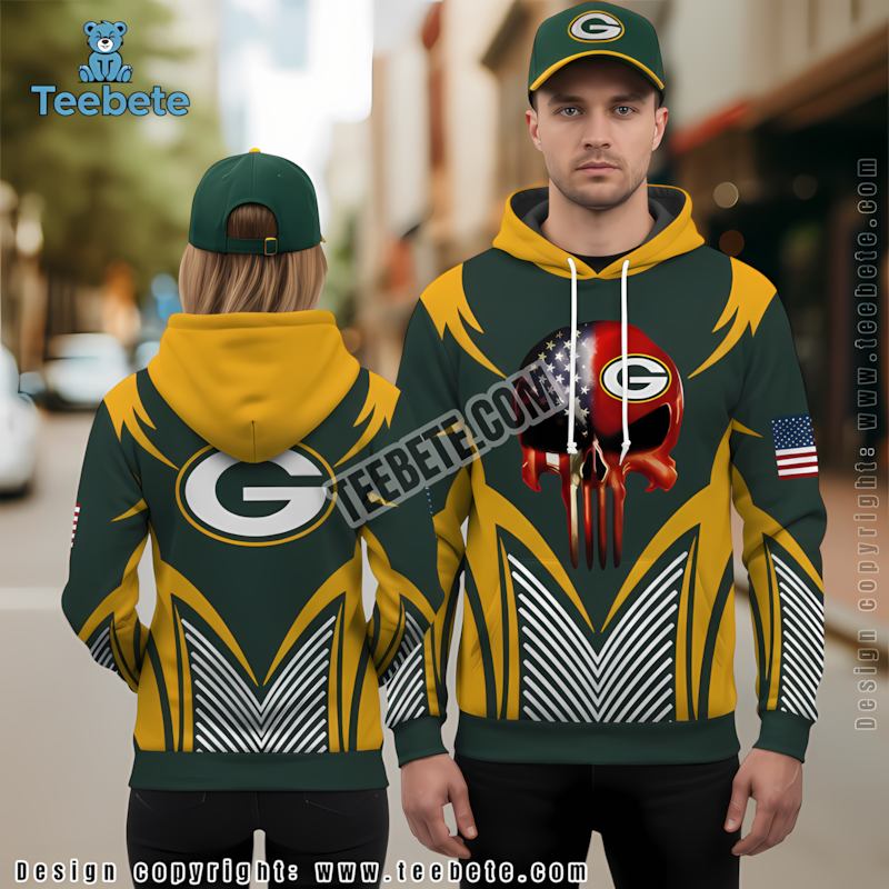 Green Bay Packers Santa Gnomes 3D Hoodie Pullover Green White