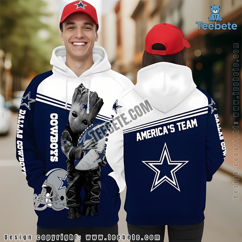 Dallas Cowboys Grogu Star Wars 3D Hoodie Design Brown